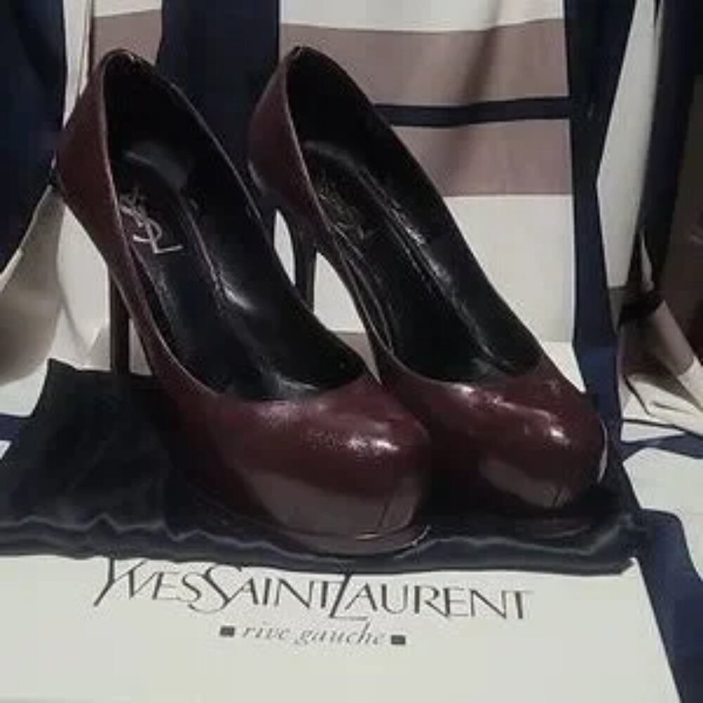 Yves Saint Laurent Cordovan Maroon Pumps